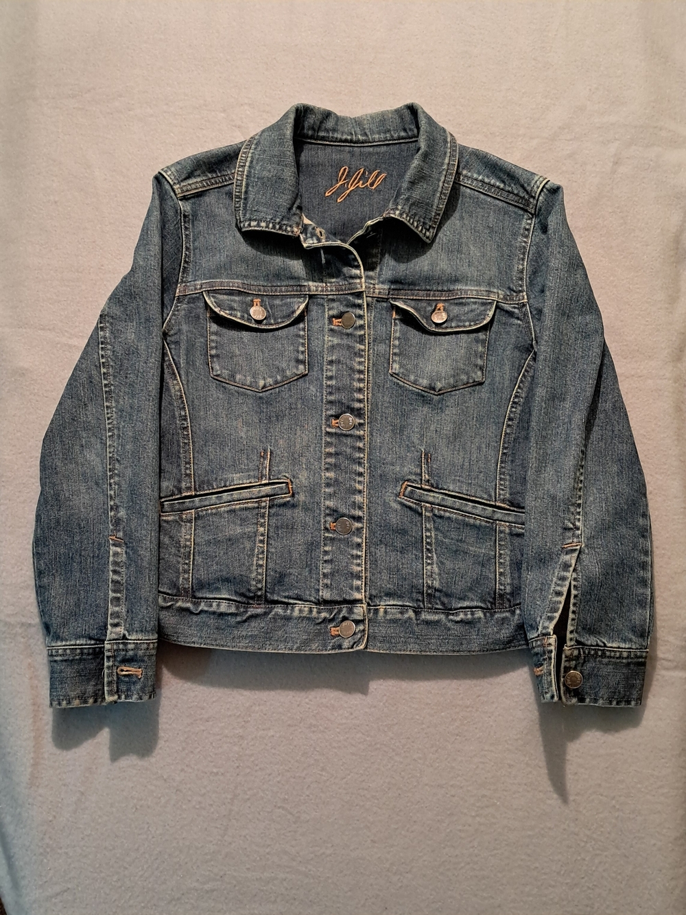 J. Jill Women's Medium Wash Blue Denim Jacket